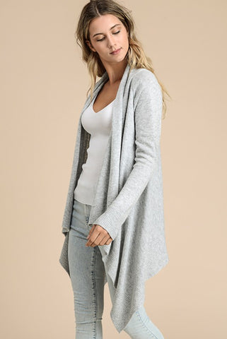 Hi-Lo Ribbed Cardi