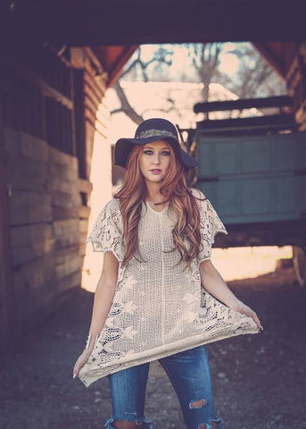 Cotton crochet poncho.