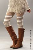 Multi Striped Sweater Knit Winter Leggings