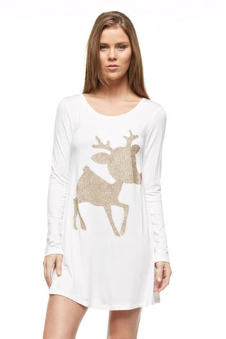Christmas Rudolph the Reindeer Glitter Tunic